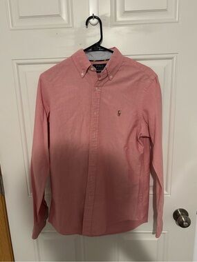 Ralph Lauren Pink Button-Down Oxford Shirt with Logo